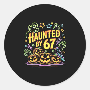 Sticker Rond Halloween effrayant 67 Six Seven Meme 1 (6) 