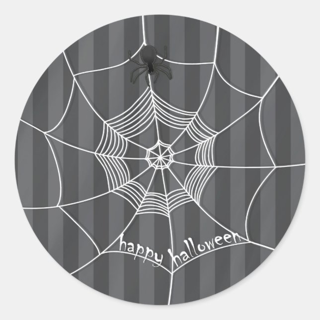 Sticker Rond Halloween Éffrayant effrayant mignon araignée Web (Devant)