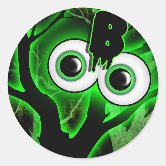 Sticker Rond Halloween éffrayant enfants adultes (Devant)