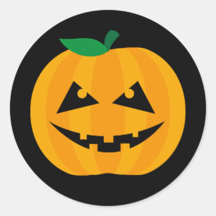 Sticker Rond Halloween éffrayant Jack-O'-Lantern