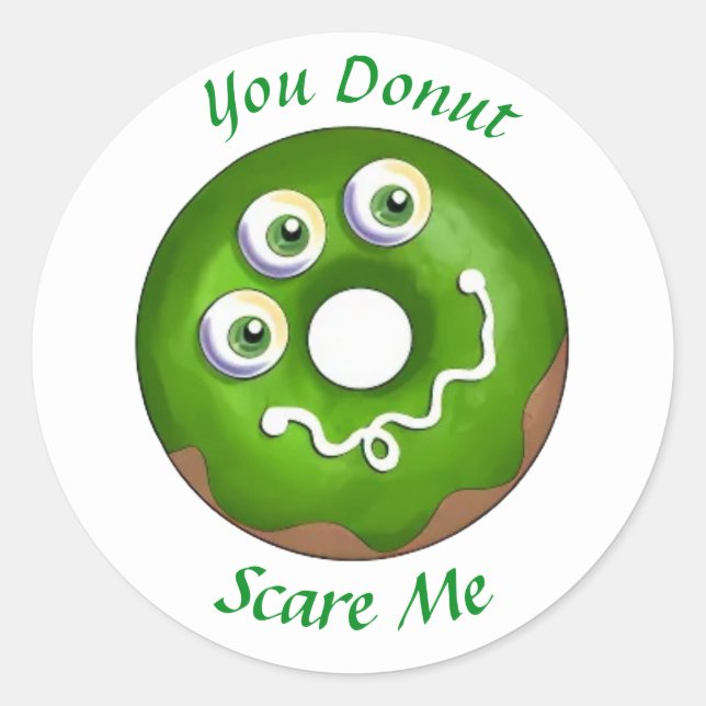 Sticker Rond Halloween Éffrayant Monster Eyes Donut (Devant)