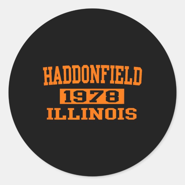 Sticker Rond Halloween Éffrayante effroi Haddonfield Illinois H (Devant)