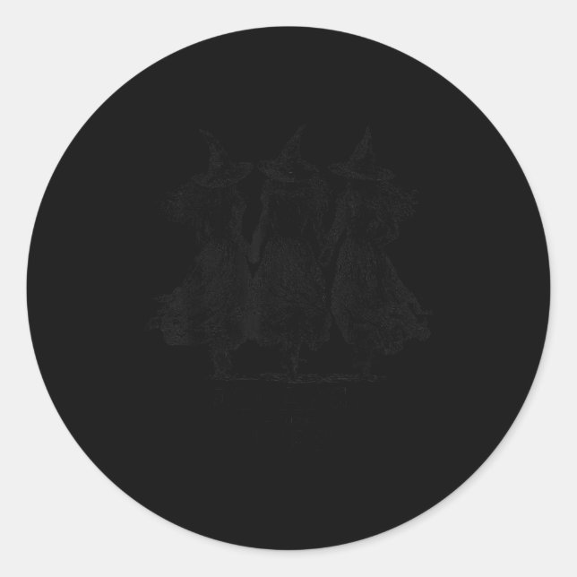 Sticker Rond Halloween Escaped Since 1692 M Witch Feminist Wome (Devant)