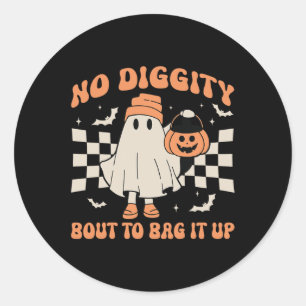Sticker Rond Halloween fantôme pas de diggity bout pour l'embal