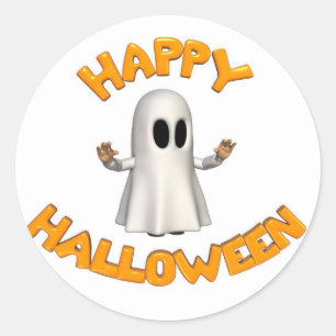 Sticker Rond Halloween ghost