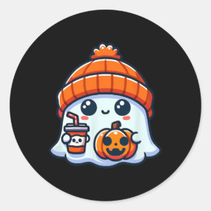 Sticker Rond Halloween Ghost Mens