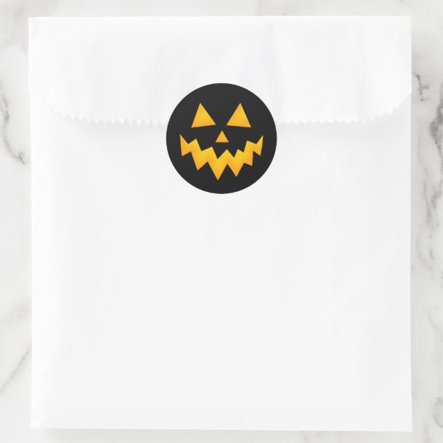 Sticker Rond Halloween Jack-o'-lantern (Sac)