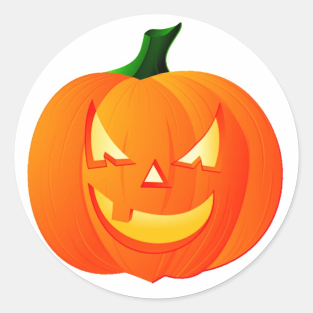 STICKER ROND HALLOWEEN JACK-O-LANTERN ~~ (Devant)