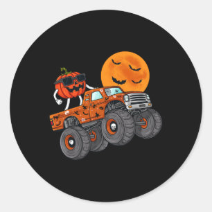 Sticker Rond Halloween Jack-o'-lantern Monster Truck Toddler Bo