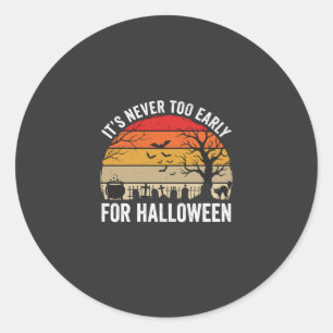 Sticker Rond Halloween jamais trop tôt Vintage Sunset