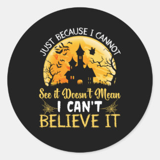 Sticker Rond Halloween Je Ne Peux Pas Le Croire Anniversaire