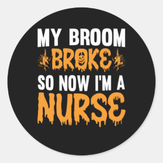 Sticker Rond Halloween Je Suis Une Infirmière Anniversaire