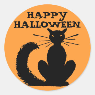 Sticker Rond Halloween Kitty