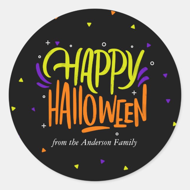 Sticker Rond Halloween lugubre et festif (Devant)