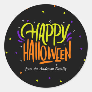 Sticker Rond Halloween lumineux et de fête