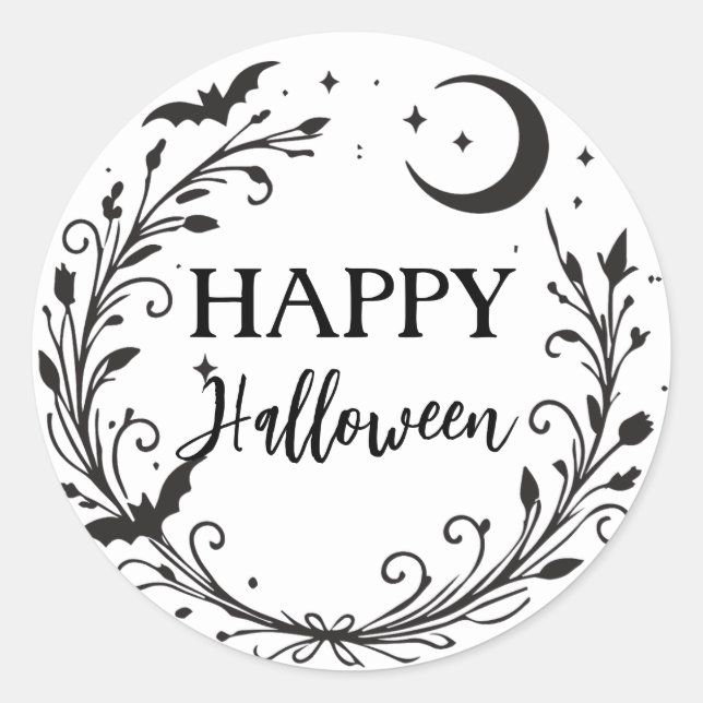 Sticker Rond Halloween magique en Hérbe magique Wiccan Witchy (Devant)