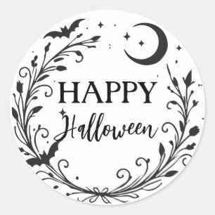 Sticker Rond Halloween magique en Hérbe magique Wiccan Witchy