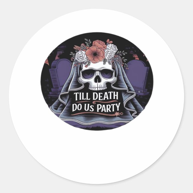 Sticker Rond Halloween Mariage Mariage Éffrayant parti Hallowee (Devant)