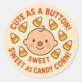 Sticker Rond Halloween mignonne Comme Un Bouton, Doux Comme Du 