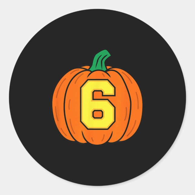 Sticker Rond Halloween Number 6 Pumpkin Costume  (Devant)