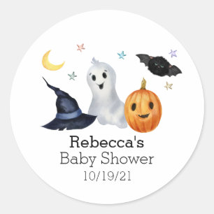 Sticker Rond Halloween Octobre Baby shower Ghost Boo
