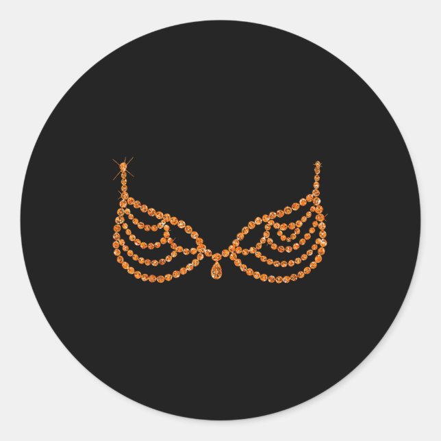 Sticker Rond Halloween Orange Bra Design Costume Show  (Devant)