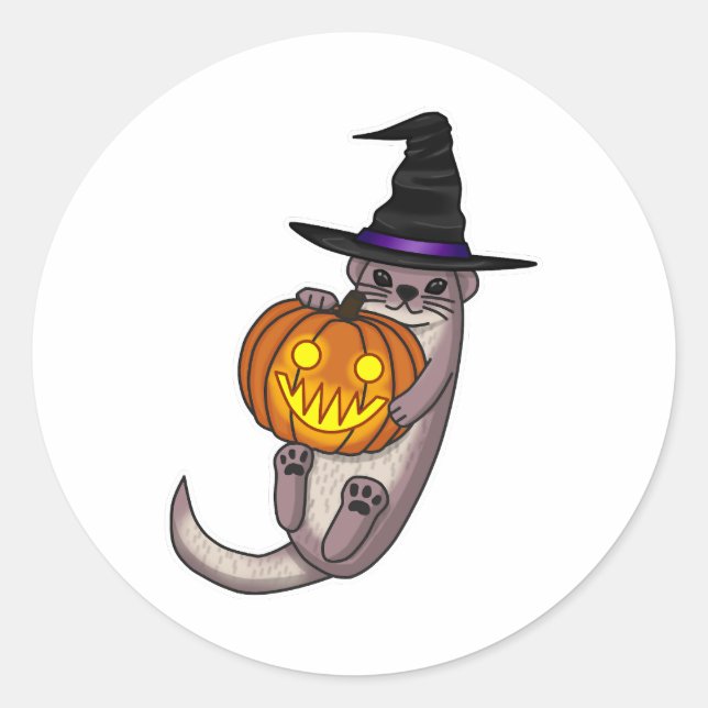 Sticker Rond Halloween Otter (Devant)