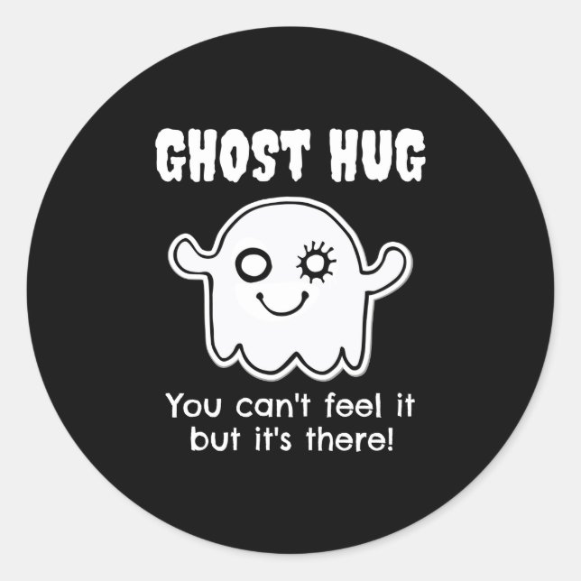 Sticker Rond Halloween Party Ghost Hug Outfit Hugs Gratuit (Devant)