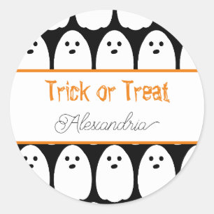 Sticker Rond Halloween Personnalisé Ghosts mignon Trick ou trai