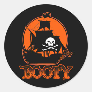 Sticker Rond Halloween Pirate Boty