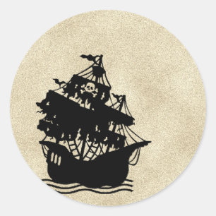 Sticker Rond Halloween Pirates Cove
