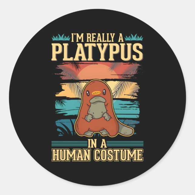 Sticker Rond Halloween Platypus (Devant)