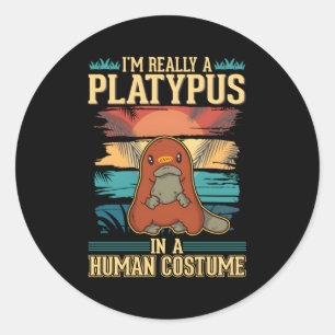 Sticker Rond Halloween Platypus