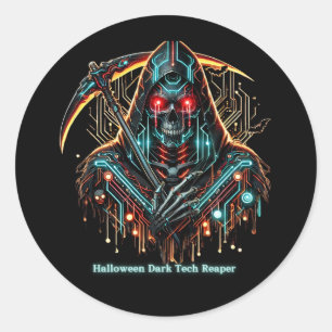Sticker Rond Halloween Reaper : Dark Tech