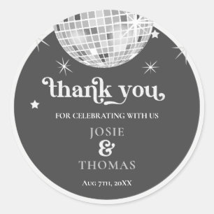 Sticker Rond Halloween Retro Disco Spiders & Disco Ball Mariage