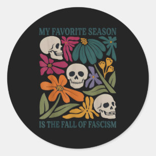 Sticker Rond Halloween Rétro Ma Saison Préférée Est La Chute De