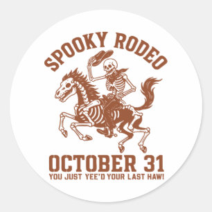 Sticker Rond Halloween Rodéo éffrayant 31 octobre