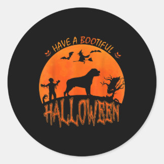 Sticker Rond Halloween Rottweiler Chien drôle Costume d'horreur