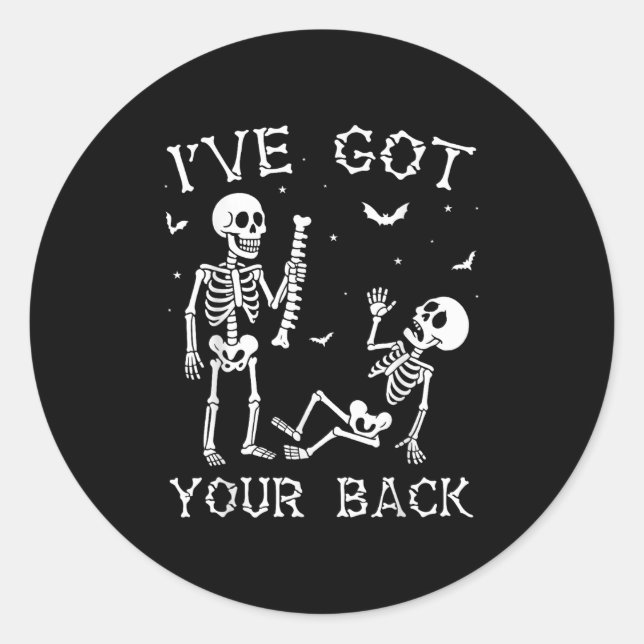 Sticker Rond Halloween Skeletons Ive Got Your Back Costume Men  (Devant)