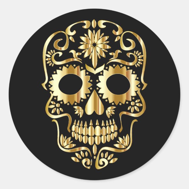 Sticker rond Halloween Skull Classic (Devant)