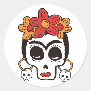 Sticker rond Halloween Skull Classic