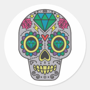 Sticker rond Halloween Skull Classic