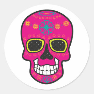 Sticker rond Halloween Skull Classic