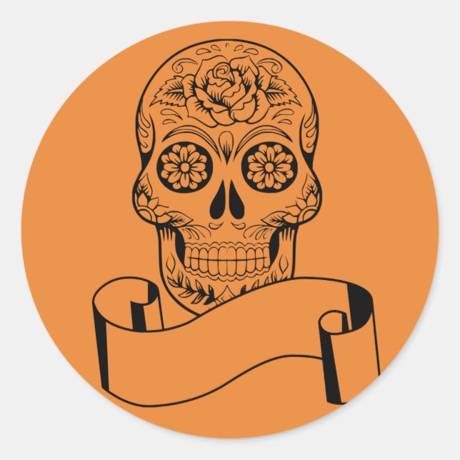 Sticker rond Halloween Skull Classic (Devant)
