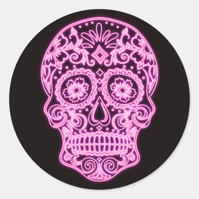 Sticker rond Halloween Skull Classic (Devant)