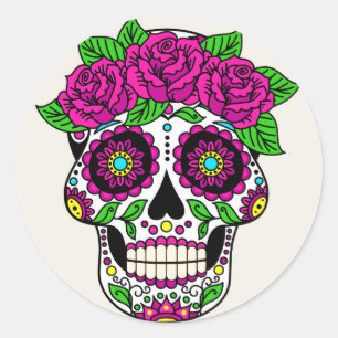 Sticker rond Halloween Skull Classic