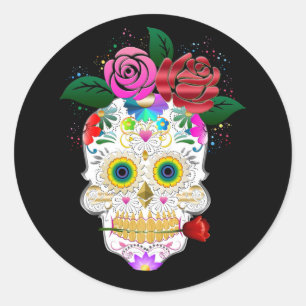 Sticker rond Halloween Skull Classic
