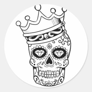 Sticker rond Halloween Skull Classic