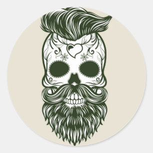Sticker rond Halloween Skull Classic