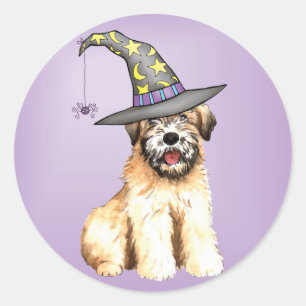 Sticker Rond Halloween Soft Coated Wheaten Terrier